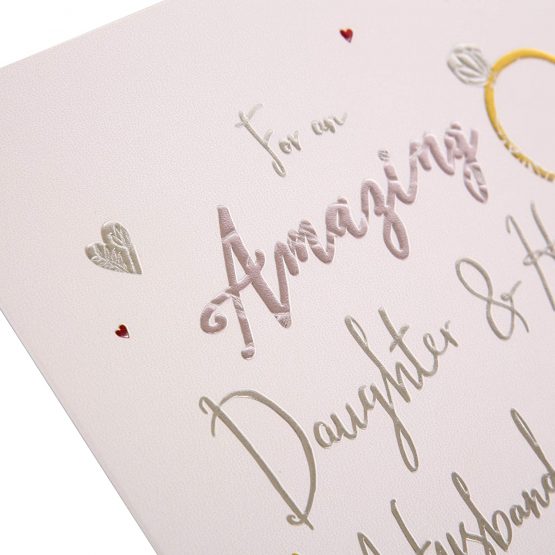 Daughter & Husband-to-Be Engagement Card from The Hallmark Studio - Contemporary Design with Embossed Foiled Lettering - Image 3