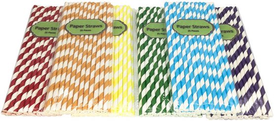 AKORD 150 Pack Paper Drinking Straws Candy Series for Everyday, Party, Wedding, Celebration (Rainbow) - Image 4