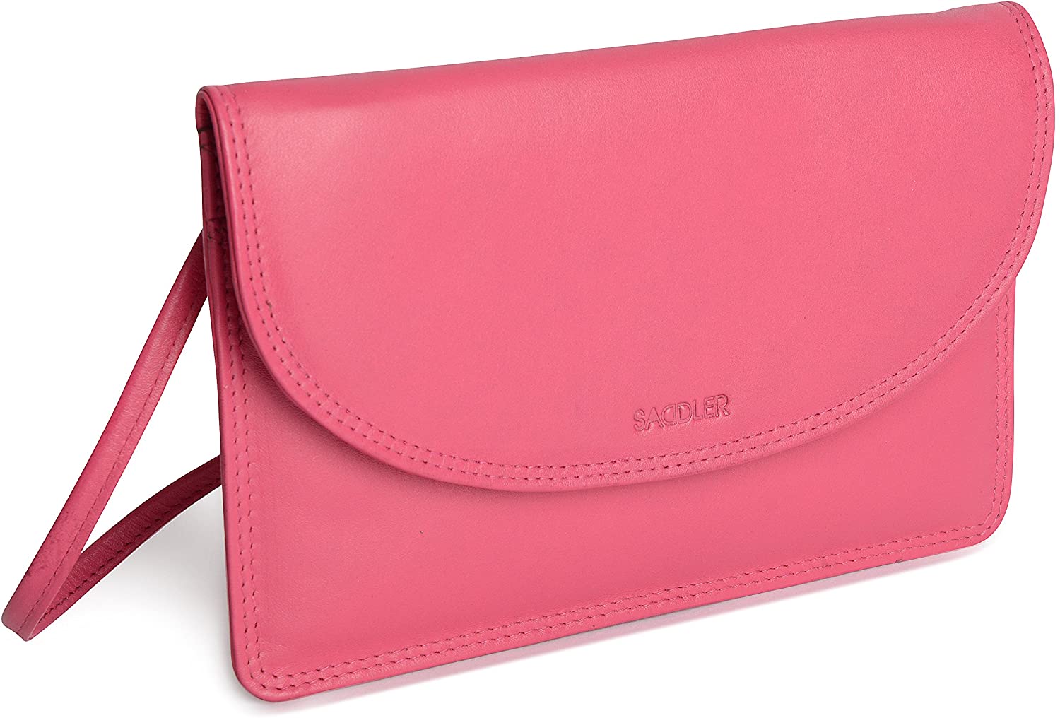 SADDLER "Isabelle Soft Leather Crossbody Bag - Slim Ladies Sling Purse, Fuchsia - Image 2