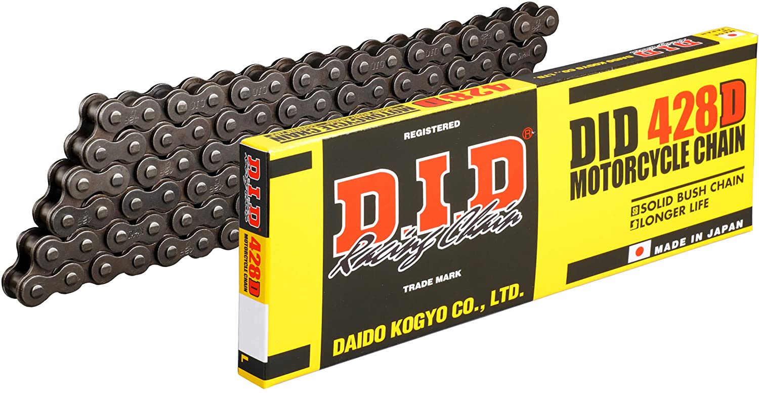 DID 428 D Chain 120 Links (Standard), Open, with Clip Lock, black