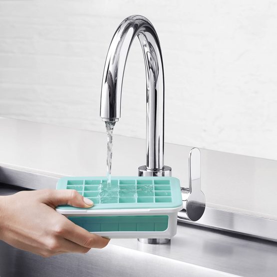 OXO Good Grips Small Silicone Ice Cube Tray, 48 Cubes, Blue - Image 3