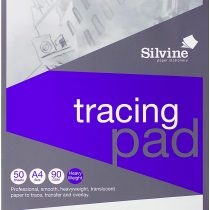 Silvine A4 Heavyweight 90gsm Professional Tracing Pad 50 Sheets, A4TPR