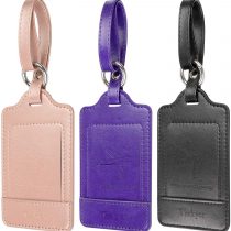 Teskyer Luggage Tags, Travel Bag Suitcase Name Tags, Premium PU Leahter Privacy Protection Travel Bag Labels Suitcase Tags