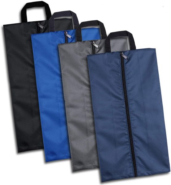 4 Pack Shoe Bags Waterproof Portable Oxford Shoe Bags,Dust-Proof Nylon Storage Bag,Shoe Organizer Bags for Men and Women