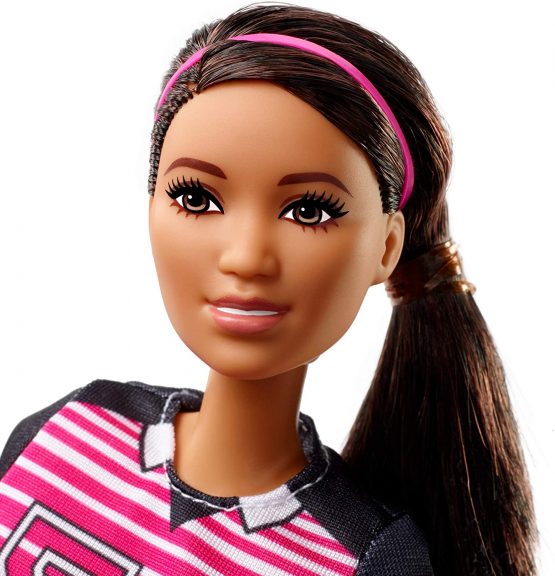 Barbie GFX26 Career 60th Doll, I Can Be an Athlete, Brunette Soccer Player Doll with Soccer Ball, Multi-colour - Image 3