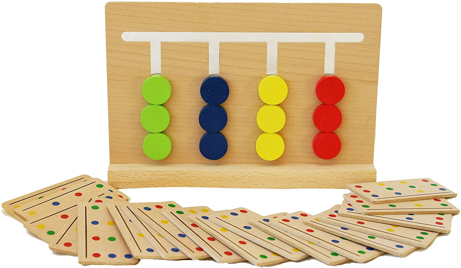 Toys of Wood Oxford TOWO Wooden Colour Sorting Toy, Logic Puzzle Game for Kids, Wooden Brain Teaser IQ Toy for 3 Year Olds