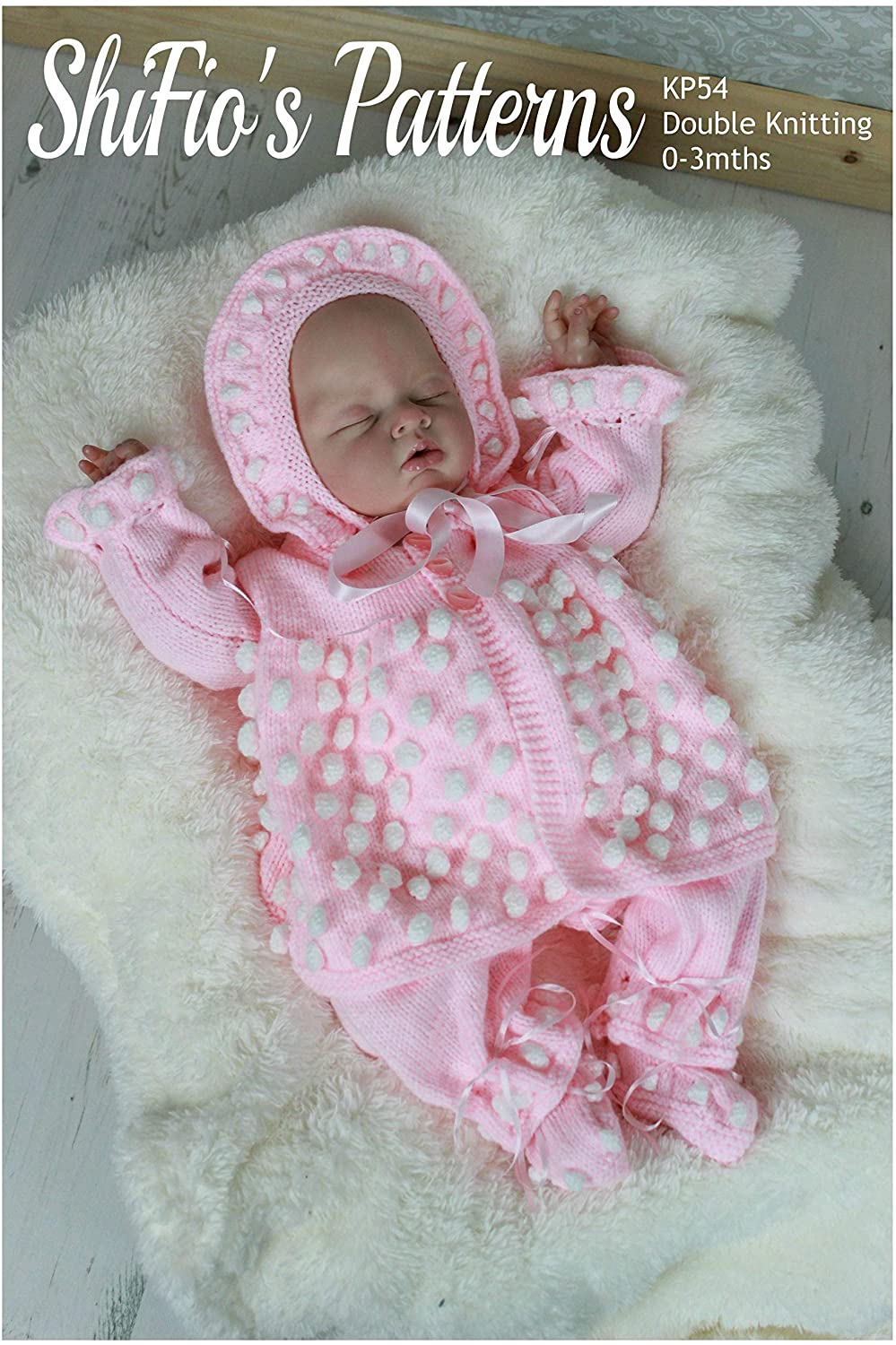 Knitting Pattern for Baby Jacket Bonnet, Booties and Trousers, Baby Knitting Pattern, 0 to 3 Months, Double Knitting, KP54