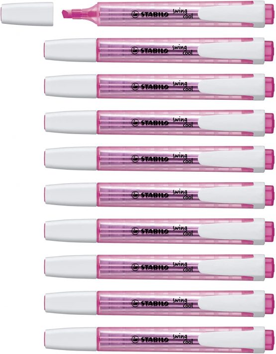 Highlighter - STABILO swing cool Box of 10 Pink