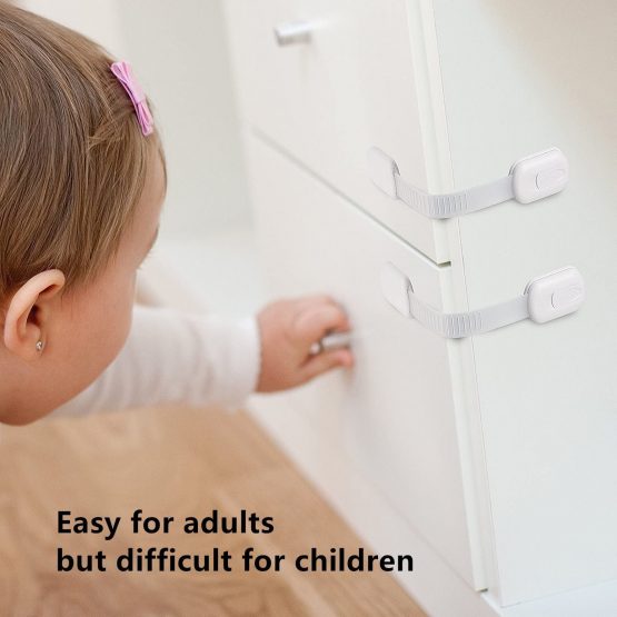 LifenC Adjustable Child Safety Locks, 8 Pack Baby Proof Your Cabinets with No Trapped Fingers, Easy Install, No Tools Needed - Image 2