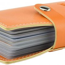 Karlling Slim Minimalist Soft Leather Mini Case Holder Organizer Wallet for 20 Credit Card Orange 
