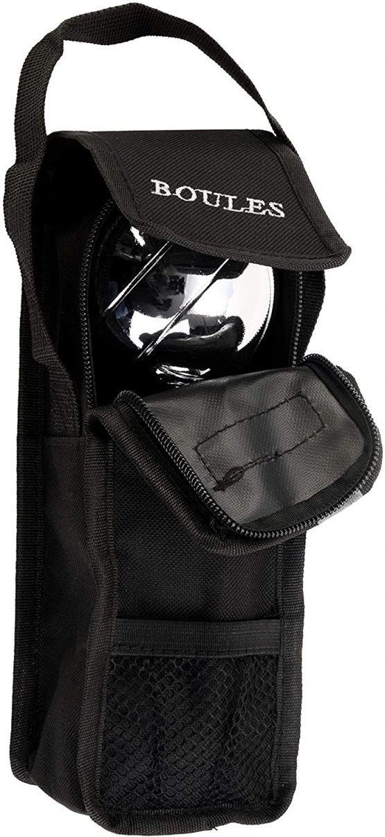 Engelhart - bag for 3 boules game - This boule bag with handle Opening at the top - Opens and closes with zipper and scratch- Size; 23 x 8.5 x 3.5 cm - Image 2