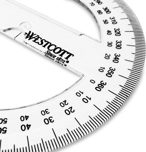 Westcott E-10135 00 Full Plastic Protractor 10 CM transparent - Image 2