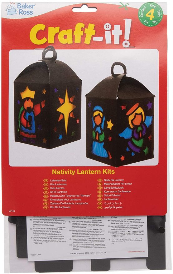 Baker Ross AT140 Nativity Stained Glass Lantern Kits (Pack of 4), Assorted - Image 4