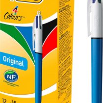 BIC 4-Color Ballpoint Pen, Medium Point (1.0mm), Assorted Inks, 12-Count, red