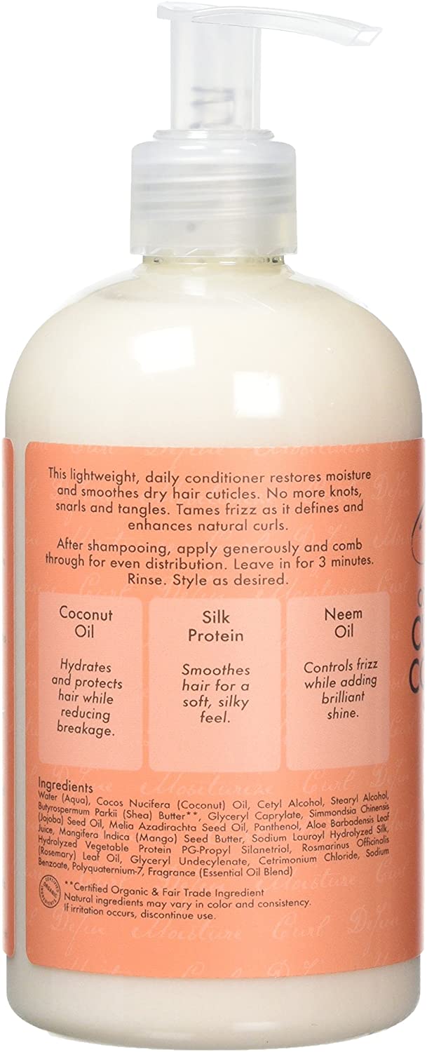 SheaMoisture Coconut & Hibiscus Curl & Shine Conditioner, no silicones or sulphates for thick curly hair 379 ml - Image 3