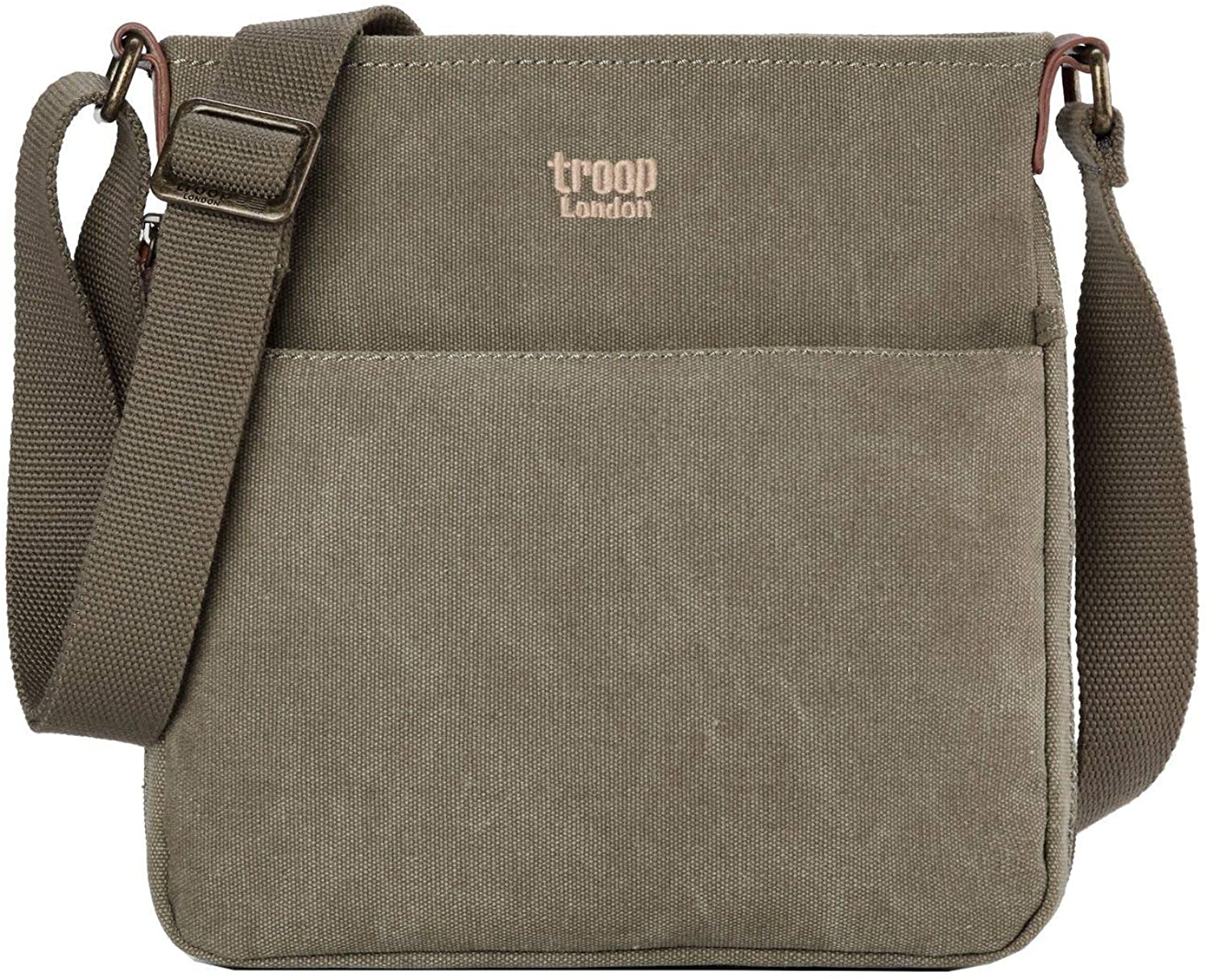TRP0237 Troop London Classic Canvas Across Body Bag - Khaki, M
