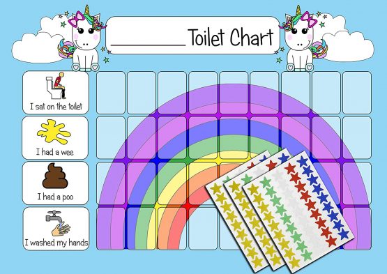 kids2learn Girls Unicorn Potty Training & Toilet Training Reward Chart Pack (2 Charts) & 270 Star Stickers - Image 3