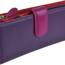 Ladies Leather Tabbed Purse/Wallet by Golunski; Graffiti Gift Box Bright Colours (China Rose)