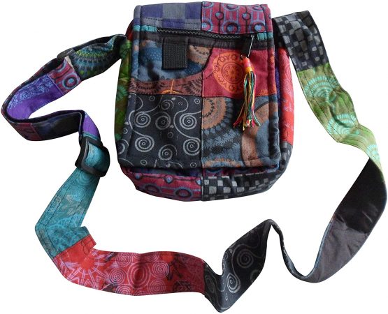 FAIR TRADE COTTON PATCHWORK HIPPY BOHO SHOULDER PASSPORT TRAVEL BAG
