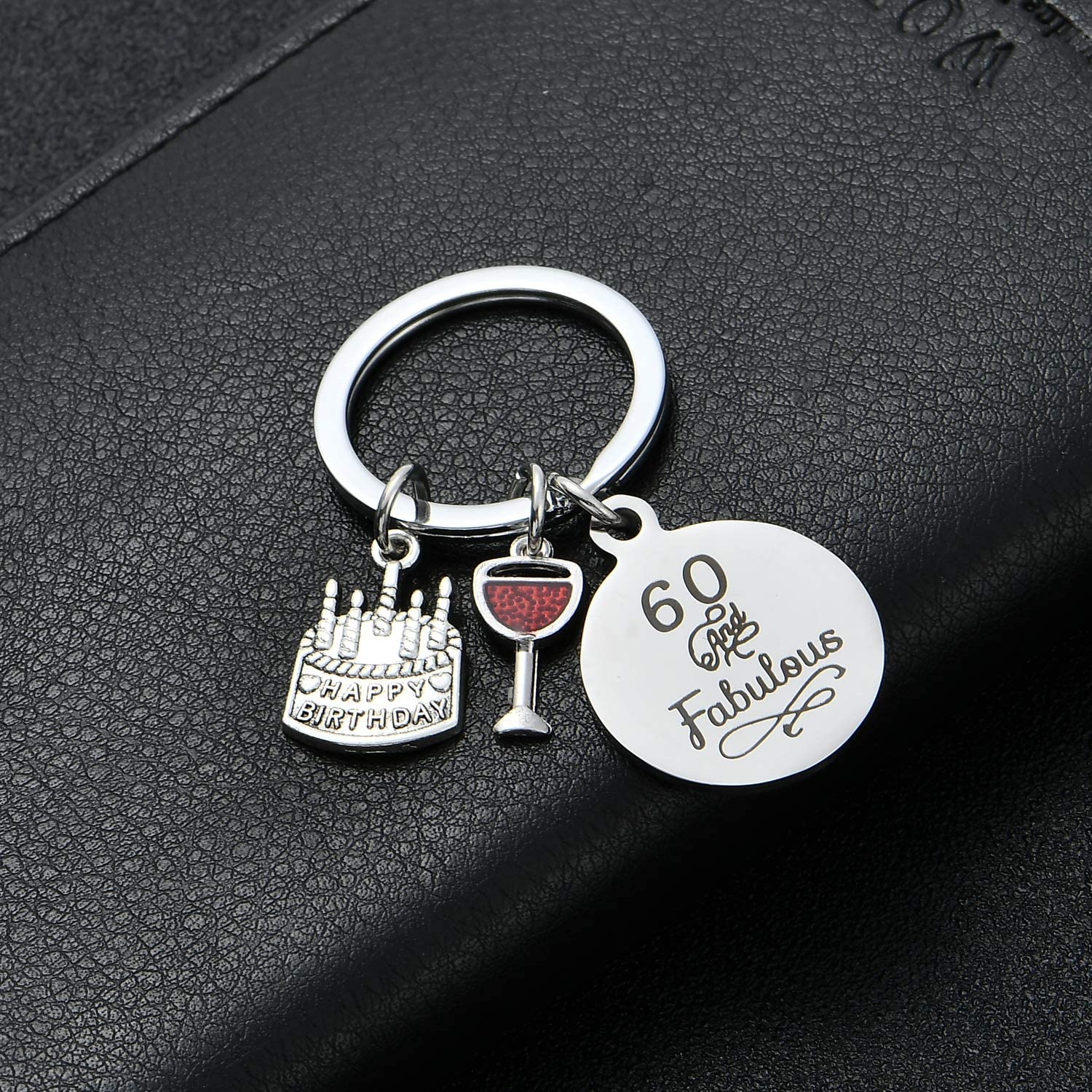 Happy Birthday Gifts Women Keychains Teen Girls Keyrings Jewellery Presents For Mum Grandmother (60th birthday) - Image 3