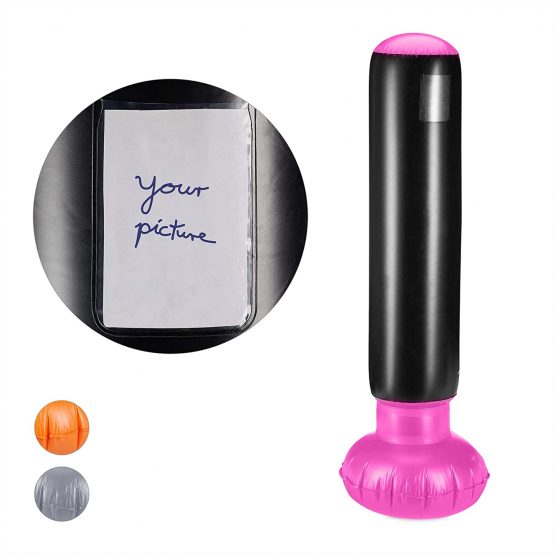 Relaxdays Standing Punch Bag, Free Standing Punch Bag for Inflation, Punch Column for Frustration Removal & Party Fun