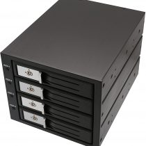 Syba 4 Bay Mobile Rack Tray Less 3.5-Inch SATA SAS Hard Drive Internal Enclosure with Independent Power Control Switch and LED Indicator- Black