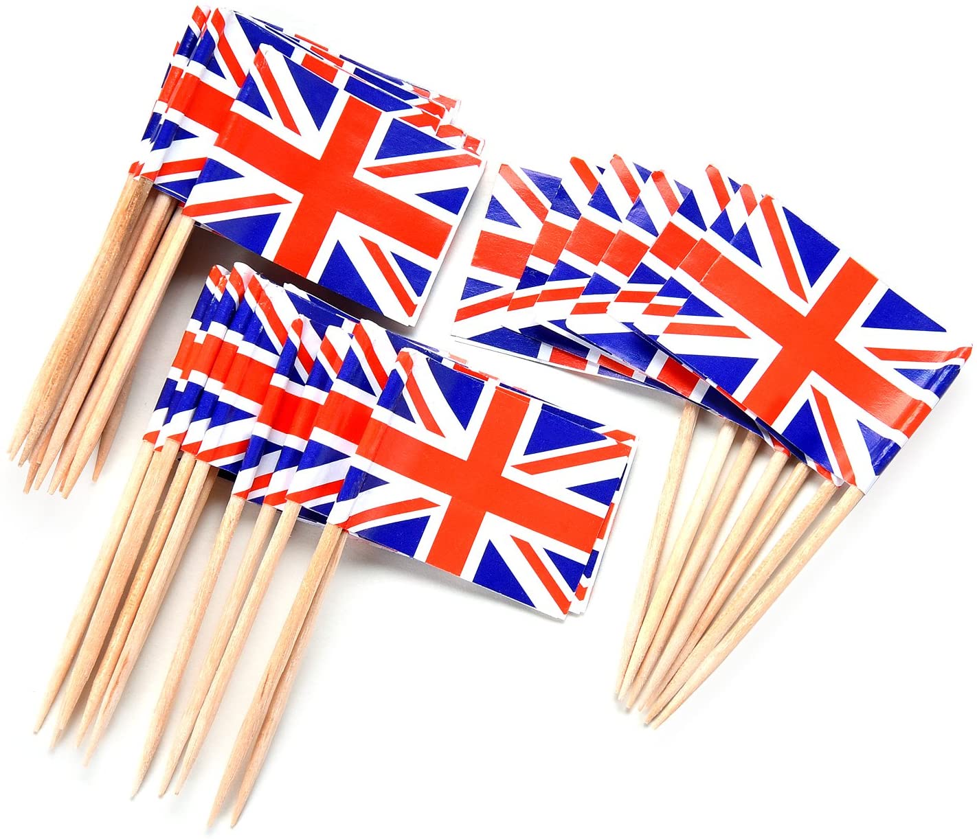 100 Pieces British Flag Toothpicks The Union Jack Flag Cupcake Toppers for Birthday Wedding Baby Shower National Day - Image 4