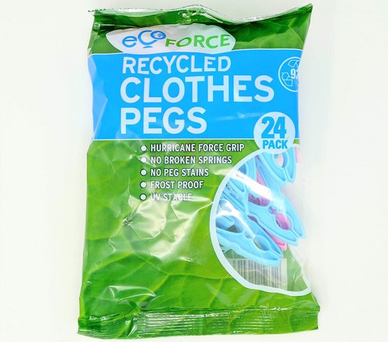 Caraselle Ecoforce 48 Strong Hurricane Force Grip Clothes Pegs made of Recycled Plastic (2 packs of 24)