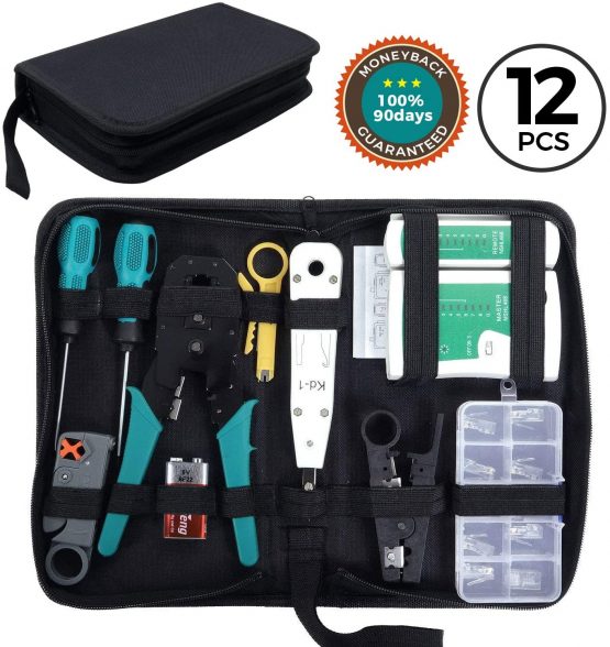 SGILE Pro 12/1 Network Repair Kits Professional Network Tools Kits Computer Maintenacnce Lan Cable Tester Computer Mobile Device Repair Kits