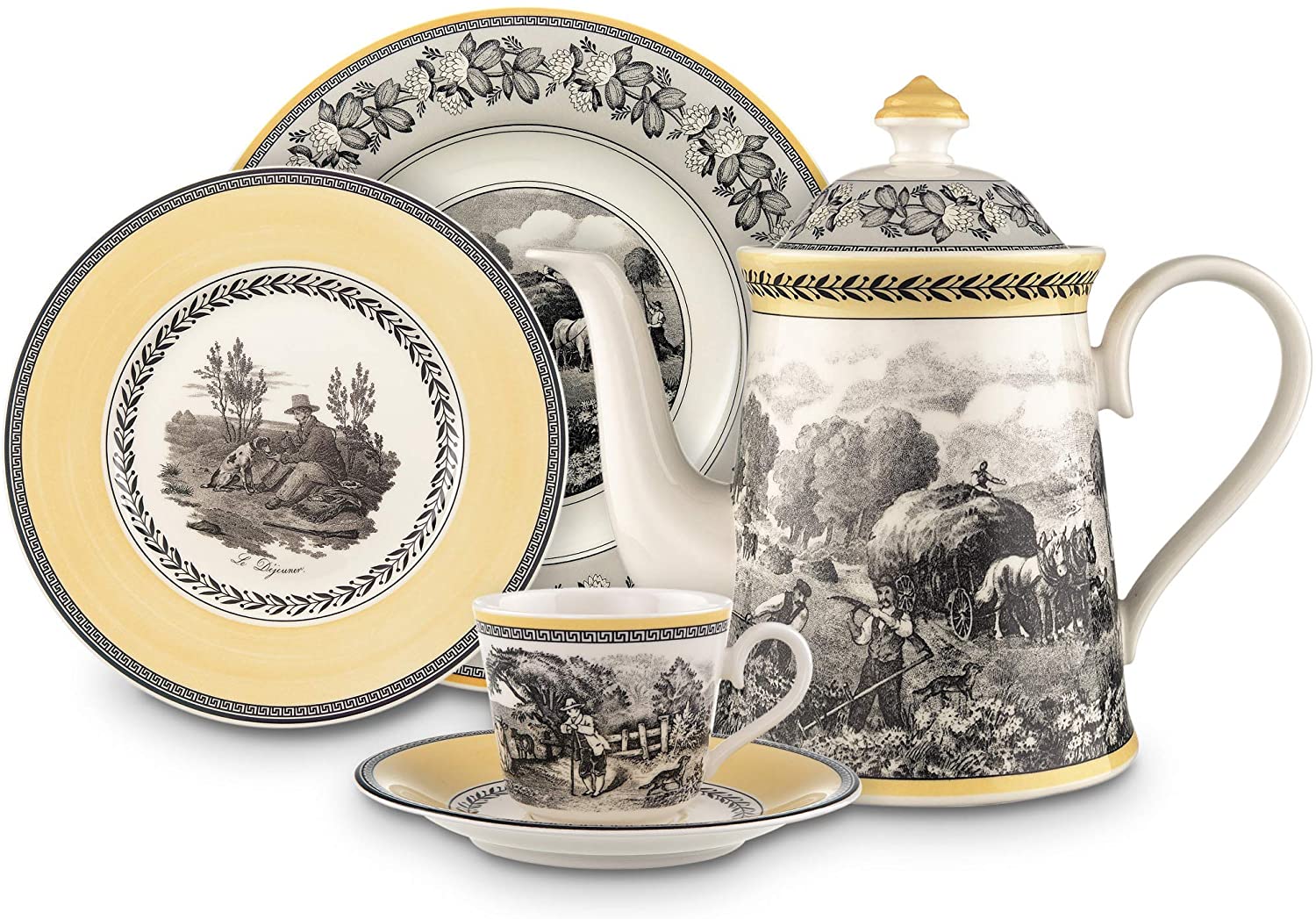 Villeroy & Boch Audun Chasse 16 cm Bread and Butter Plate, Grey,white,yellow - Image 3