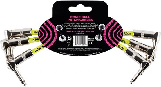 Ernie Ball 6 inch Angle / Angle Patch Cable 3-Pack - White - Image 2