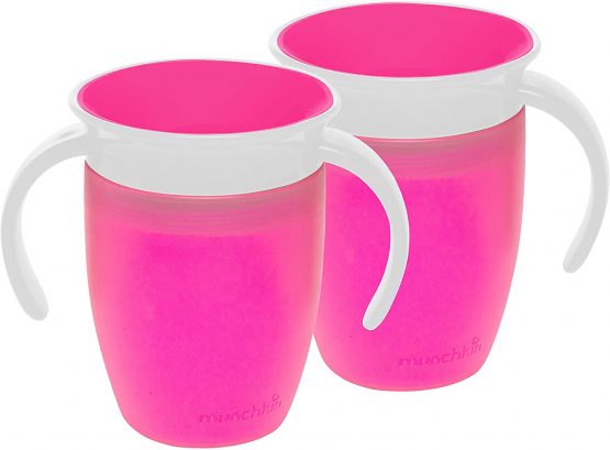 Munchkin Miracle 360 Trainer Cup, Pink, 7 Ounce, 2 Count
