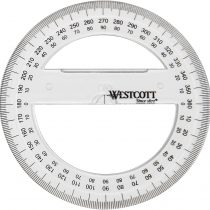 Westcott E-10135 00 Full Plastic Protractor 10 CM transparent