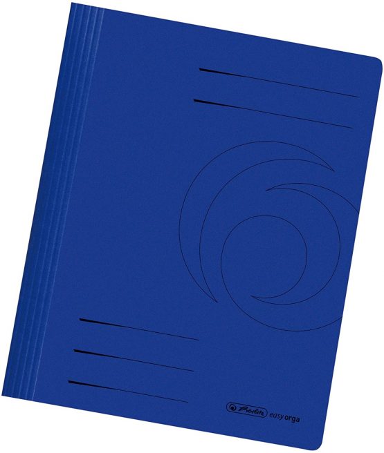 Herlitz A4 Manilla Folded Flat File - Dark Blue (Pack of 10)