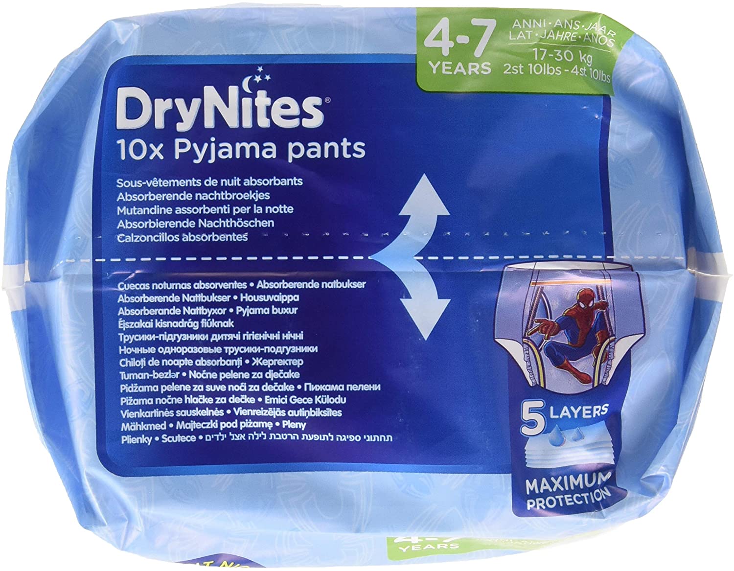 Huggies DryNites Bedwetting Pyjama Pants Age 4-7 17-30kg, White" Or "Beige" Or "Light Blue, Boys 4-7yrs (30 Pants) - Image 4