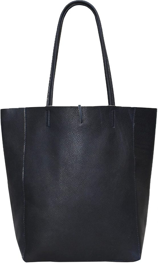 MONTTE DI JINNE- 100% GENUINE LEATHER LARGE SHOPPER TOTE SHOULDER HANDBAG WITH FLAT LEATHER HANDLES | GIFT FOR WOMEN, GIFT FOR LADIES