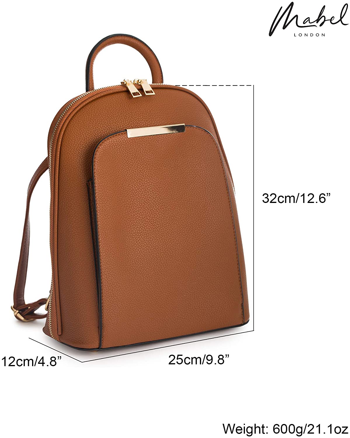 Womens Fashion Faux Leather Backpack Rucksack Shoulder Travel Holiday Bag - Miley - Silver/Grey (Metallic) - Image 2