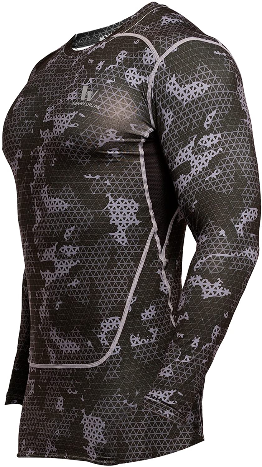 Fringoo Compression Base Layer Men’s Training Top Workout T-Shirt Long Sleeve Gym Shirt Thermal Underwear S M L XL - Image 2
