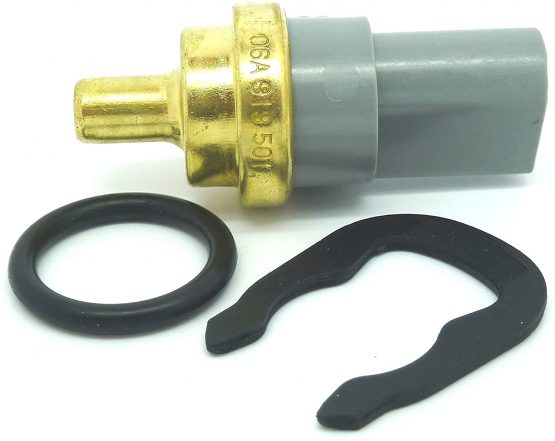 Grey 2 Pin Water Coolant Temperature Gauge Sensor Temp Sender Clip & O Ring 06A919501A, 06A919501 for W Volkswagen Audi Skoda SEAT