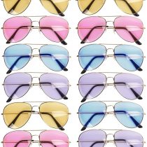 THE TWIDDLERS - 12 Mirror Metal Frame Aviator Sunglasses - For Raves and Parties
