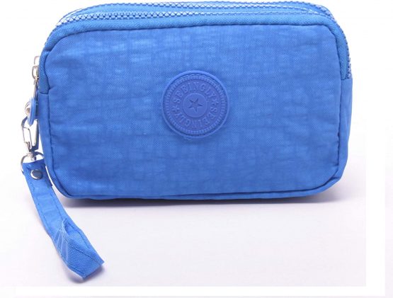 Fueerton Multifunction 3 Layers Zipper Key Card Phone Pouch Coin Money Bag Purse Wallet (Light Blue) - Image 2