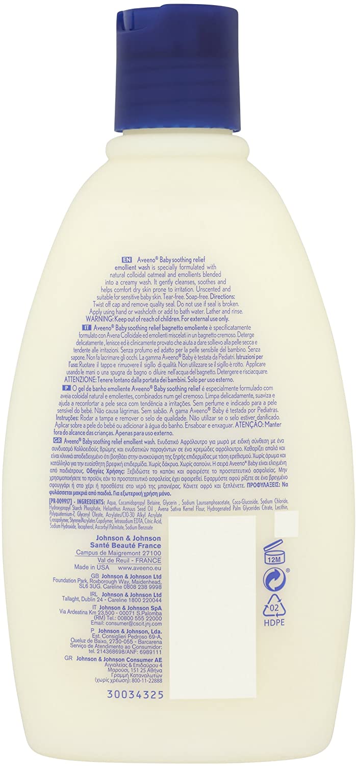 Aveeno Baby Soothing Relief Emollient Wash, 354ml, Other, 354 ml (Pack of 1) - Image 4