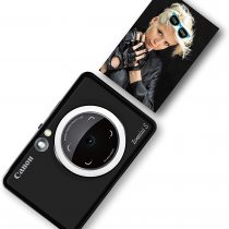 Canon Zoemini S Instant Camera & Photo Printer (Matt Black), Pocket-sized 8-megapixel camera printer with ring-light, selfie mirror and remote shutter. Instantly print sticky-backed photos on the go.