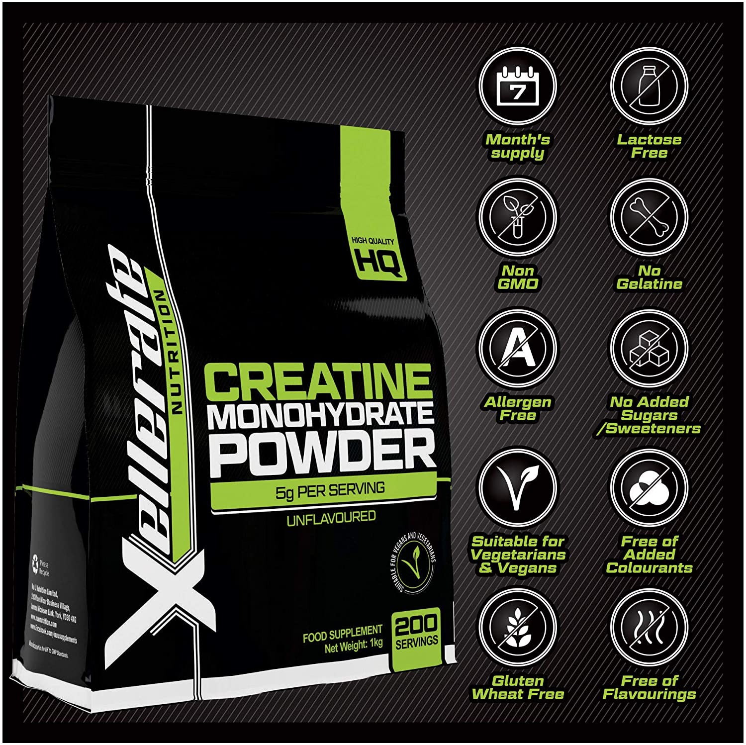 Creatine Monohydrate Powder Micronised, 1KG, 200 Servings, 7 Month Supply, Vegan, Finest Grade, Pure & Unflavoured - Image 3