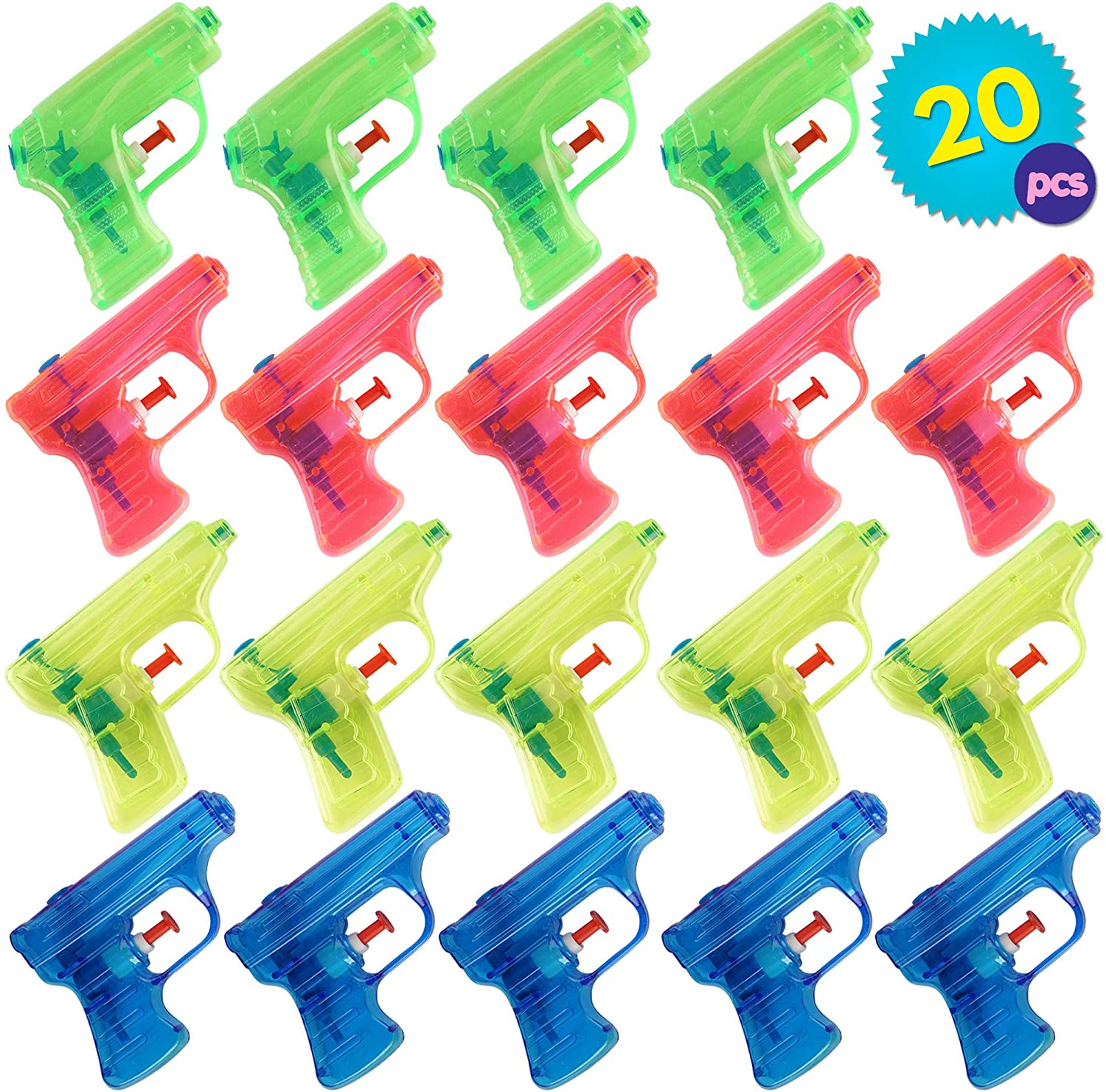 THE TWIDDLERS 20 Mini Water Pistols Set
