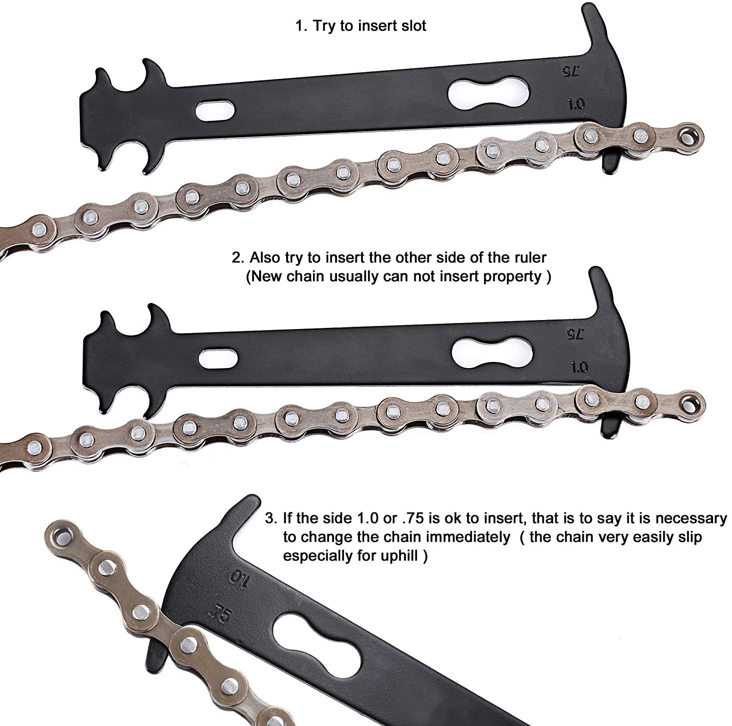 TAGVO 2-in-1 Bike Chain Tool+Chain Checker, Universal Bicycle Chain Repair Tool with Chain Wear Indicator Tool - Image 4
