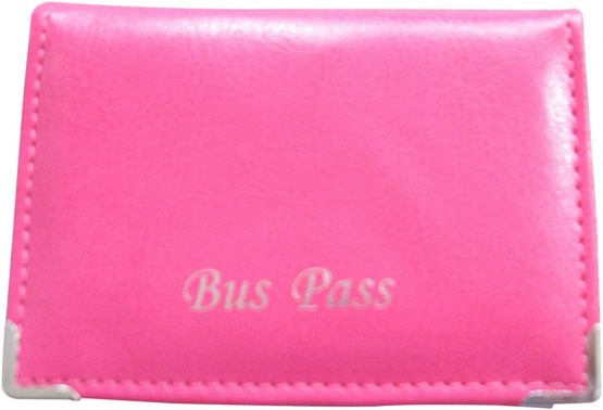 Lorenz Leather Effect Grained PU Bus Pass Cover Holder with Zip up Coin Pocket (Pink)