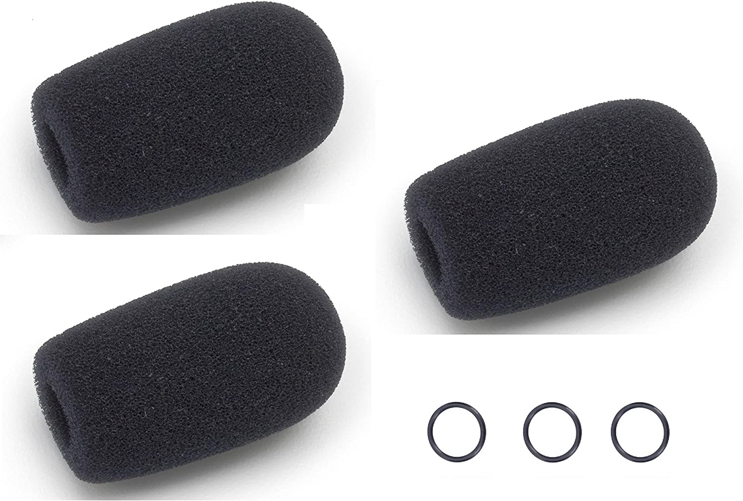 Three (3) Replacement windscreen for Bose/David Clark/Lightspeed/Crystal Mic, Three (3) Pack Standard Model