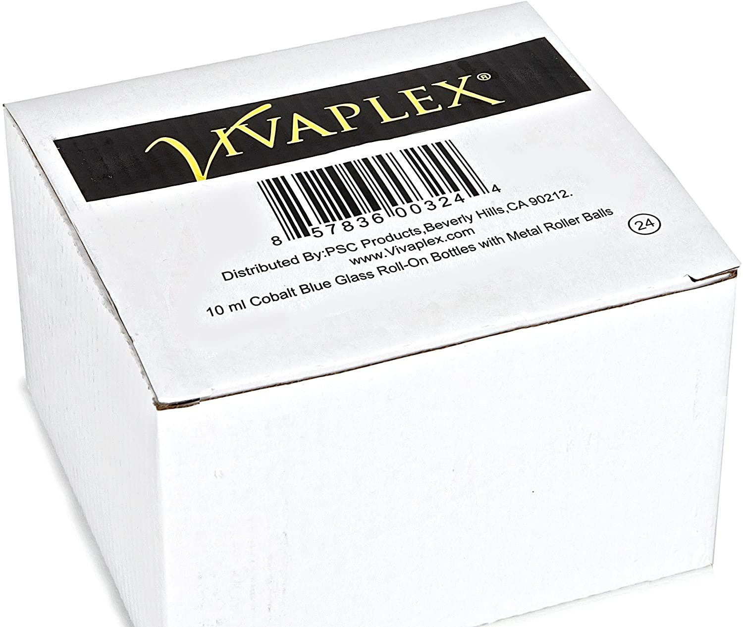 Vivaplex 24 count, cobalt blue, 10 ml glass roll-on bottles with stainless steel roller balls, 3-3 ml droppers included - Image 2