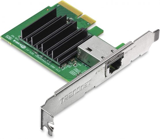 TRENDnet 10 Gigabit PCIe Network Adapter, Supports 802.1Q VLAN, Standard and Low-Profile Brackets, Windows, Windows Server, Linux, NBase-T, TEG-10GECTX